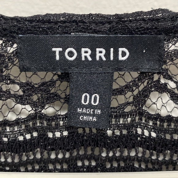 Torrid women black mesh ruffle sleeve maxi kimono swim cover Sz 00 Bin 0 - Picture 6 of 9